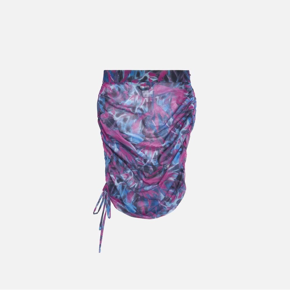 NWT Kim Shui Purple Shirred Mesh Skirt XS